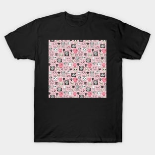 Skulls on Pink T-Shirt